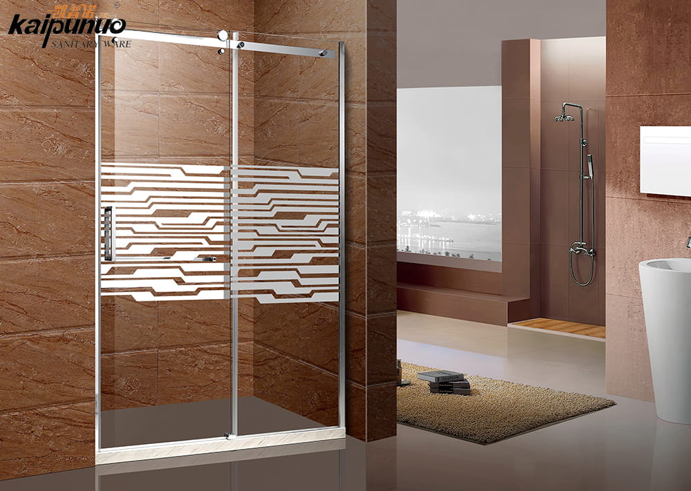 Porta scorrevole per doccia in vetro temperato con profilo in alluminio con cornice in alluminio per ambienti umidi